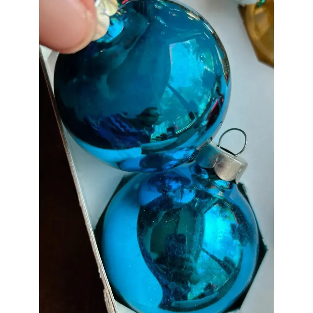 Set of 15 vintage Holly brand glass ball Christmas ornaments